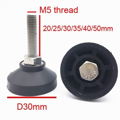 M5 thread Nylon foot cup directional Adjustable leg bun foot anchor screw D30