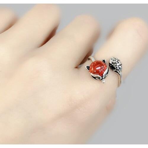 New Hot Gothic Fox Rings For Women Wedding Rings Ladies Accessories Fashion Charm Jewelry Wholesale 2021