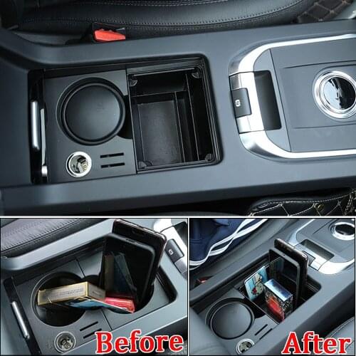 BBQ@FUKA New Styling Accessory Auto Central Console Central Storage Box Tray Bin For Land Rover Discovery Sport 2015-2018
