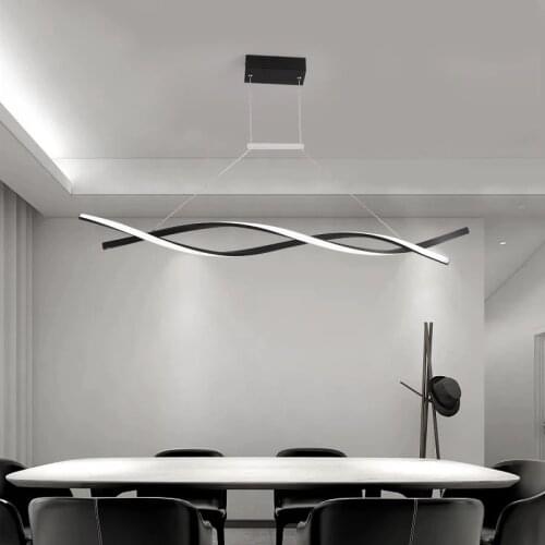 Modern Pendant Chandelier for Office Dining Room Kitchen Aluminum Wave Lustre Avize Modern Chandeliers Lighting Fixtures