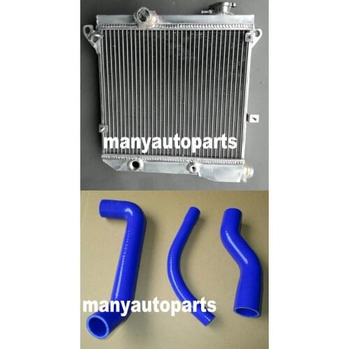 Full aluminum racing Radiator with blue hose for Autobianchi A112 3-7 series S4/5/6
