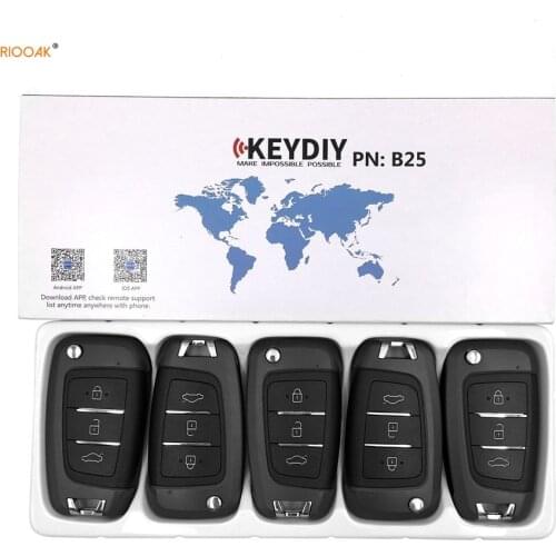 RIOOAK 5pcs KEYDIY KD B25 Remote Car Key For KD900+/URG200/KD-X2/KD MINI/KD200 Key Programmer B Series Remote hyundai tucson