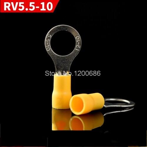 RV5.5-10 The introduction of pre-insulated round cold-pressing terminal O-type terminal blocks 100 brass