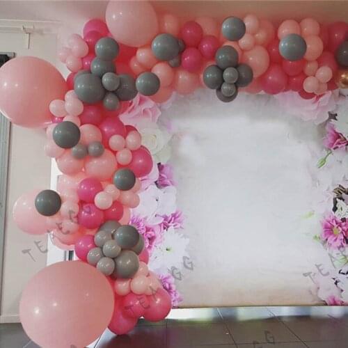 132Pcs Rose Red Balloons Garland Arch Pastel Pink Globos Adult Birthday Wedding Baby Shower Anniversary Party Decor Supplies