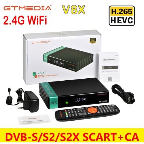 GTmedia V8X Satellite TV Receptor DVB S2X auto roll BISS PowerVu Cline Newcamd Youtube Xtream Built-in WiFi GT media V8 Nova