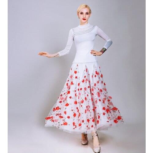 Standard skirt for dancing women ballroom dance skirts flamenco dance tops spanish dance costume waltz skirt stage dance wear