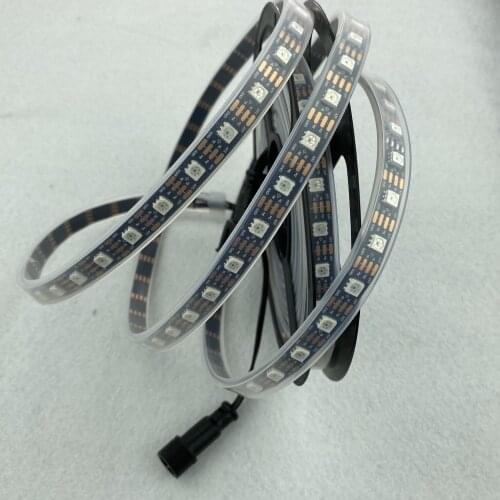 WS2815 DC12V addressable full color RGB 5050 LED strip;60leds/m;5m;waterproof in silicon tube;IP66;BLACK PCB;xConnect pigtail
