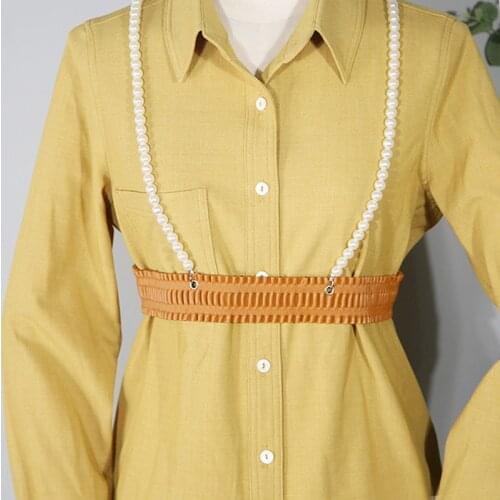 Fashion Leather Pearl Elastic Corset Women Strap Harajuku Harness Belt Body Waist Suspender Dress Slim Bondage Waistband Girdle