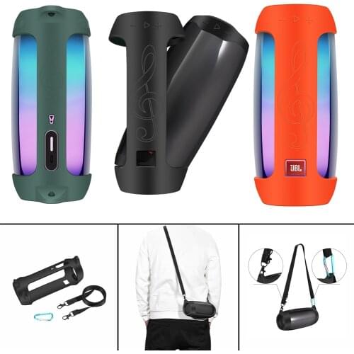 2020 Newest Explosion-proof Silicone Case Cover With Strap Carabiner for JBL Pulse 4 Bluetooth Speaker