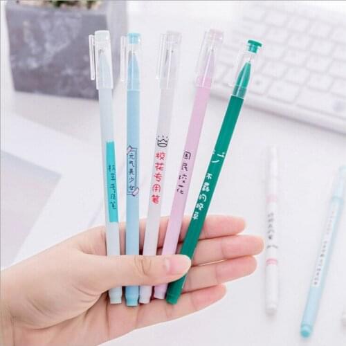 24 Pcs Cute Creative Minimalist Style Stationery Student Black Gel Pen Kawaii School Supplies Materiais Escolares