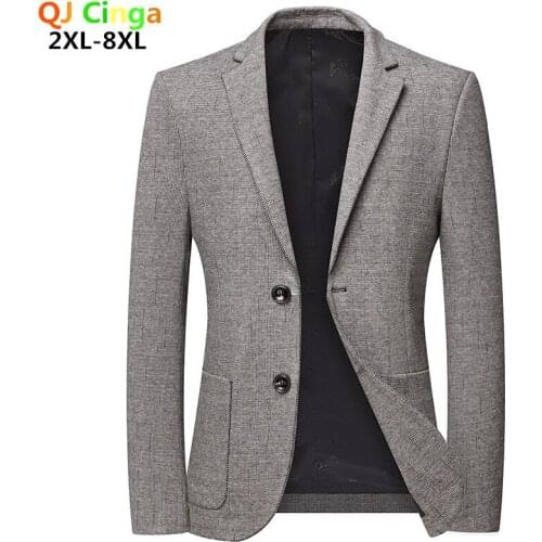 8XL Fat Man Suit Jacket Suitable for 75kg-150kg Men Blazers Business Casual Jaqueta Plus Size Wedding Party Dress Coat