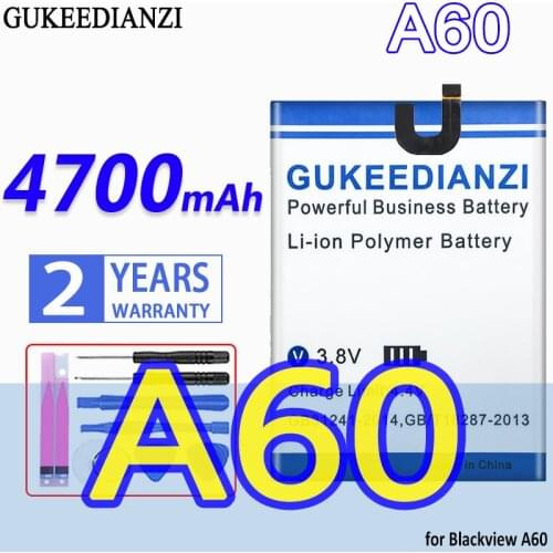 GUKEEDIANZI High Capacity Battery A60 4700mAh For Blackview A60 Mobile Phone Bateria