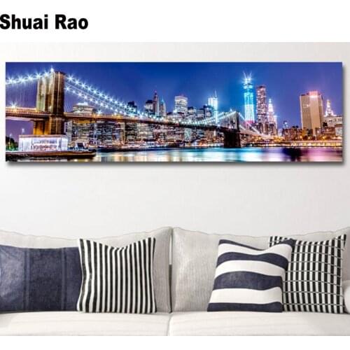 DIY diamond painting City Night New York Bridge 5d cross stitch full round square embroidery icon diamond mosaic crystal art