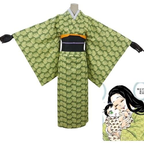 Anime Demon Slayer: Kimetsu no Yaiba Hashibira Inosuke mother Kotoha kimono Cosplay Costume