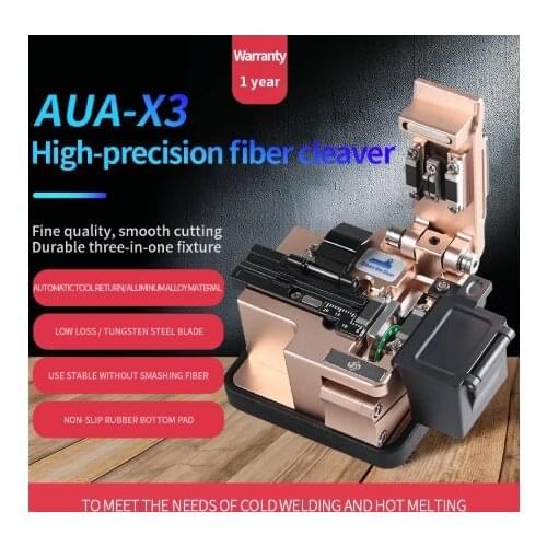 AUA-X3 FTTH Cable Fiber Optic Cutting Knife High Precision Fiber Cleaver，Tools CutterThree-in-one clamp slot 24 Surface Blade
