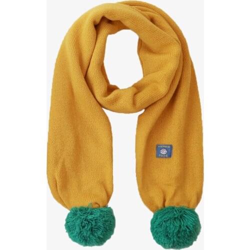 Bebobsons Winter New Lovely Warm Soft Knitted Scarf For Women Ball Spell Color Yellow Pink Blue