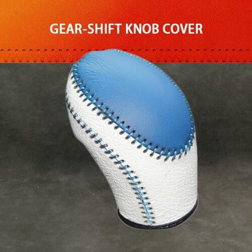 Genuine Leather Gear Knob Cover For Hyundai Elantra AT Car Covers on The Gear Shift Knob Gear Stick Case PPC Gear Shift Collar