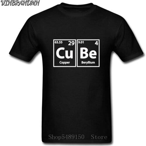 Cube (Cu-Be)Periodic Elements Spelling Print T Shirt Men Porady Chemistry Cube T-Shirts Homme Casual Tee Shirt Math Science Tops