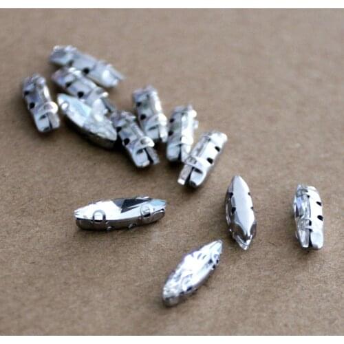 La Belleza rhinestone,long sew rhinestone,silver gown accessories,200pcs/lot