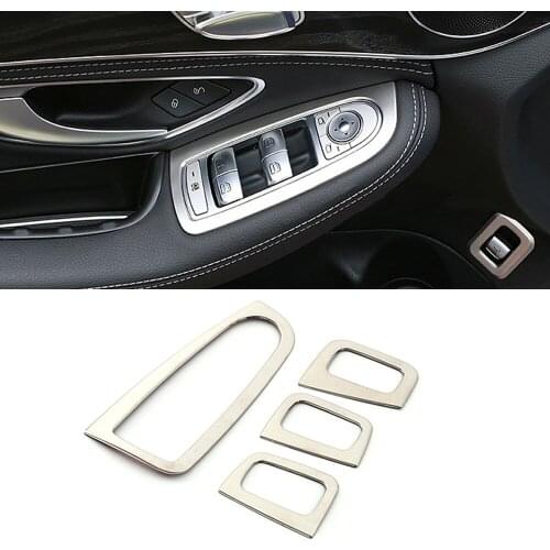 For Mercedes Benz C GLC Class W205 X253 LHD Interior Accessories Door Armrest Window Lift Switch Button Panel Cover Trim Sticker