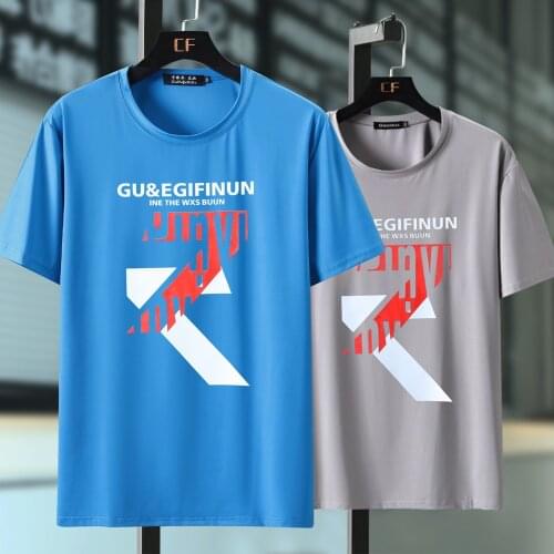 Summer Autumn large size Short-sleeved t-shirt men plus fat loose round neck extra large print t-shirt 150kg