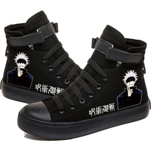 Jujutsu Kaisen Printed Anime Canvas Shoes Flat High-Top Comfy Sneakers Zapatos Chaussure Schuhe