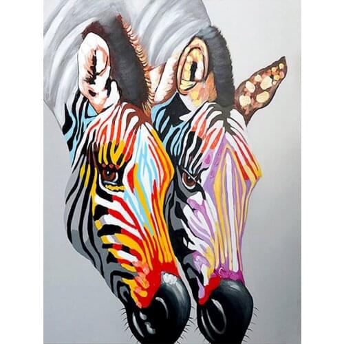 Round Full Drill Diamond Painting Oil Color Animal Zebra Nouveaute DIY Needlework Mosaic Embroidery 5D Cross Stitch Picture