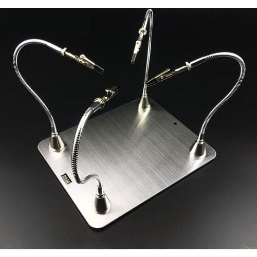 Magnetic Metal PCB Board Holder Helping Hand Circuit Board PCB Holder Clamp Jig Fixture With 4 Flexible Arms