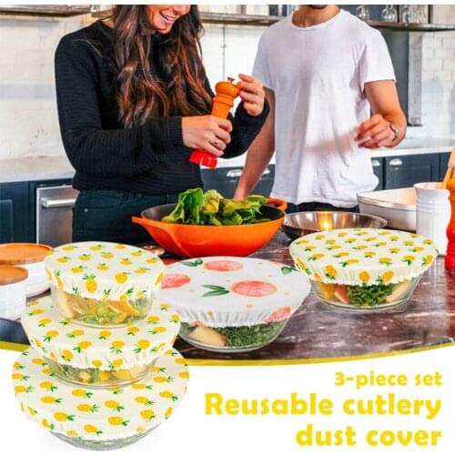 Reusable Bowl Cover Dust Cover Fresh-Keeping Cloth Storage Bag Environmentally Friendly And Washable Storage Container Rangement