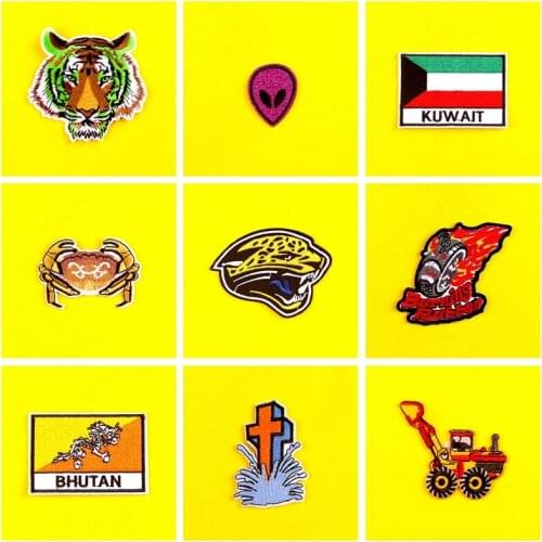 Diy Punk Patch Badg Embroidered Patch For Clothing Badges Iron On Patches Stripe On Clothes Anima Patches Applique Jacket Jeans