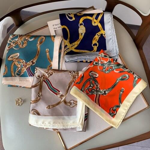 New fashion sense small square scarf female printed multifunctional Decorative scarf summer sunscreen scarf Headband tyin