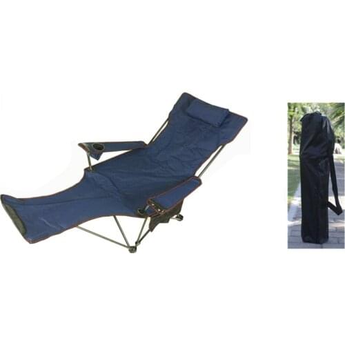 Reclining Folding Camping Chair with Footrest Portable Nap Chair for Outdoor Camping Fishing Foldable Beach Lounge Chair