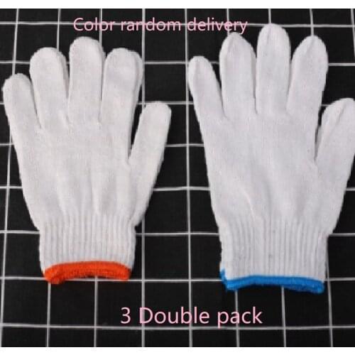 Labor protection gloves household wear-resistant thickened cotton yarn white cotton thread decoration work protective gloves