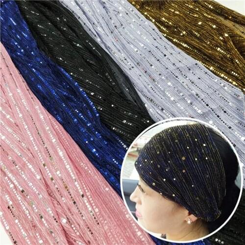 Hot style gold and silver silk crepe stamping sequins headband fabric cloth perspective dress cover is flash fabrics