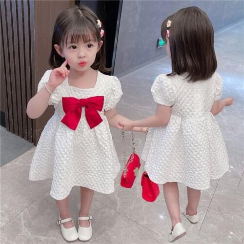 Summer Baby Girls Dresses For Baby Casual Beach Bow white Sundress kids Princess Dress Infant Dress Newborn Clothes