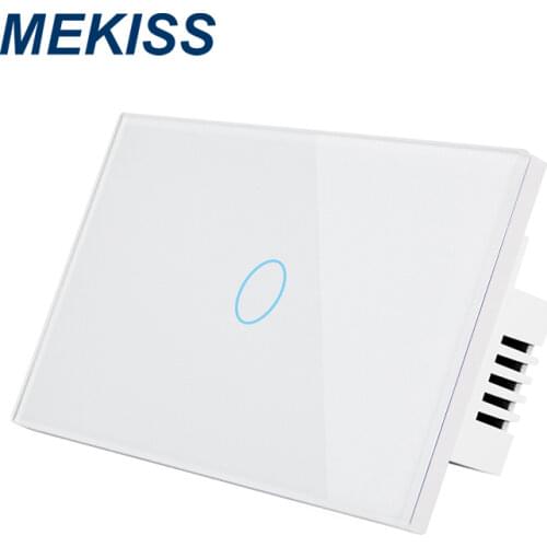 MEKISS US Touch switch Toughened crystal glass Home light switch Wall sticker installation method 1gang2gang3gang AC110V 220V