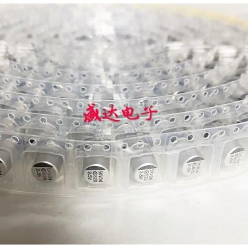 Smd solid capacitance 2.5V820UF 2.5V 820UF 6X8 10pcs/lot