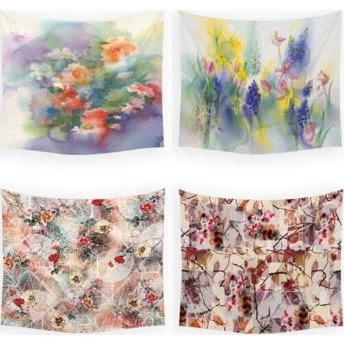 Flower leaves home decoration wall pink tapestry macrame ocean tapestry bohemian curtains anime tapestry cute room decor Hippie