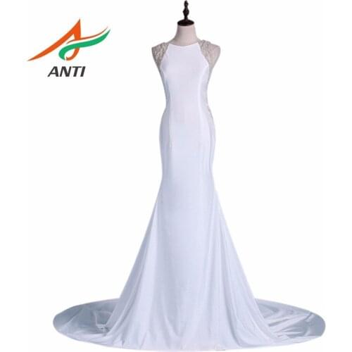 ANTI Enchanting Backless Formal Mermaid Evening Dresses Long Elegant Beading Chiffon Evening Gown Women Dress for Wedding Party