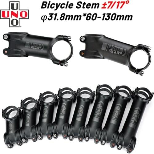 UNO Ultralight Bike Stem 7 Mountain MTB Bicycle Power Parts MTB Road Bicycle Stem 17 Degree 31.8mm 60/70/80/90/100/110/120/130mm