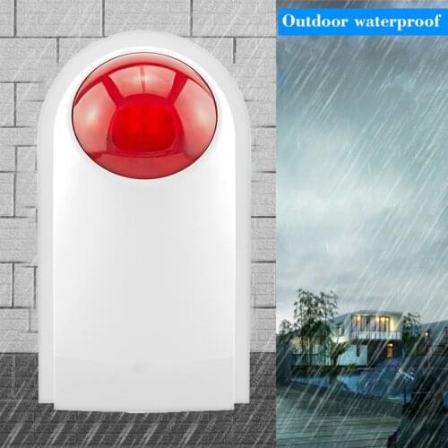 110dB Flash Siren External Outdoor Waterproof Siren Sound Strobe Flash Alarm Siren Wifi GSM Home Security Alarm System