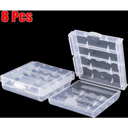 YCDC Waterproof 8pcs Hard Plastic Case Cover Holder AA/AAA Battery Storage Box Batteries Container Bag Case Organizer Box Case