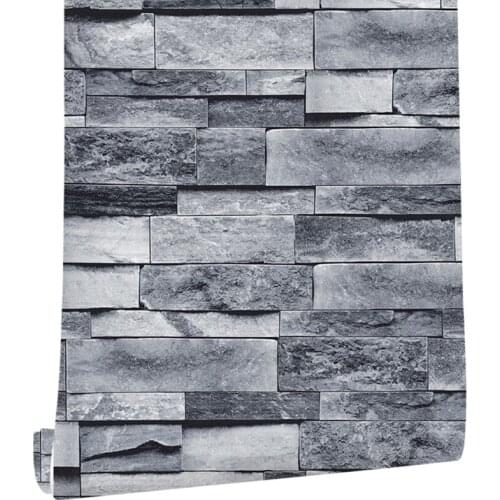 6M Living Room Kitchen Bathroom Waterproof Wall Sticker Home Decor Removable Vinyl PVC Brick Stone Self Adhesive Wallpaper