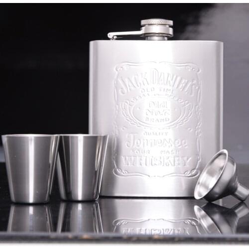 Premium Food Grade Portable Stainless Steel 7oz Hip Flask Flagon Whiskey Wine Pot Bottle Gift Free Shipping