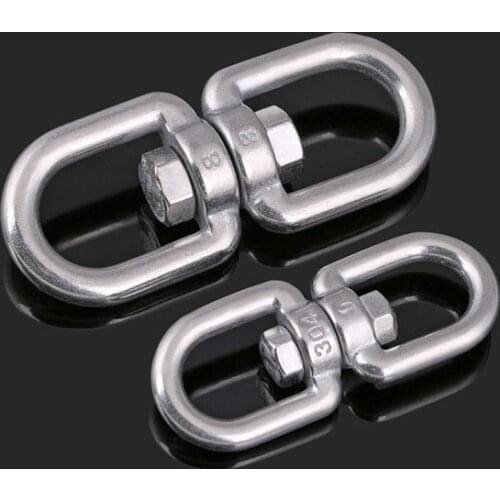 1Pcs 304 Stainless Steel Carabiners Connector 360° Rotation Hook Buckles For Climbing Hiking Outdoor Activities