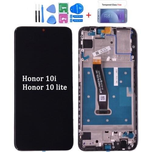 100% Original For Huawei Honor 10 lite LCD Display with Touch Screen Digitizer Assembly With Frame For honor 10i HRY-LX1 LCD