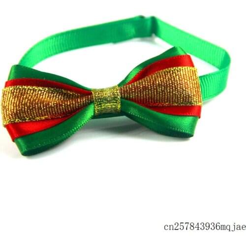 100 Pcs Christmas Dog Bow Handmade Dogs Tie Festival Tie Pet Accessories Random Color