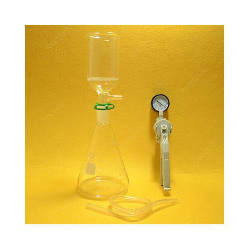 1000ml,24/40,Suction Filtration Kit,70mm Filter Funnel,Glass Flask,Vacuum Pump