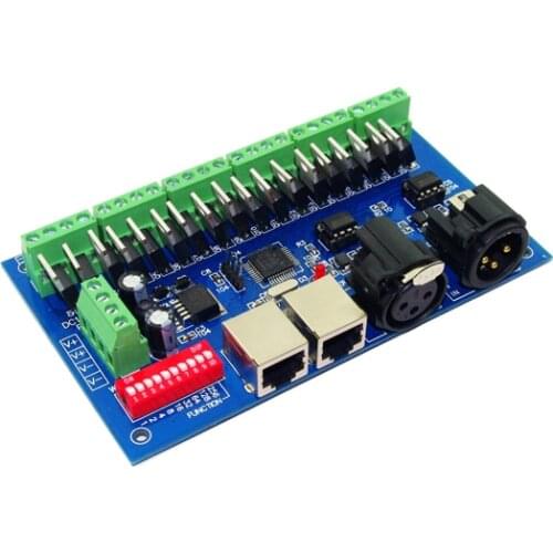 18CH Channels 3A/Ch DMX512 with XLR RJ45 Easy DMX LED Decoder,18CH DMX Controller Controller,Dimmer,Drive For LEDs RGB Strip