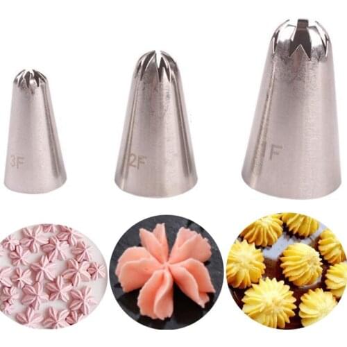 #1F#2F#3F Cherry Flower Icing Piping Nozzles Piping Tips Stainless Steel Nozzles Frosting Cake Decorating Tools For Kitchen